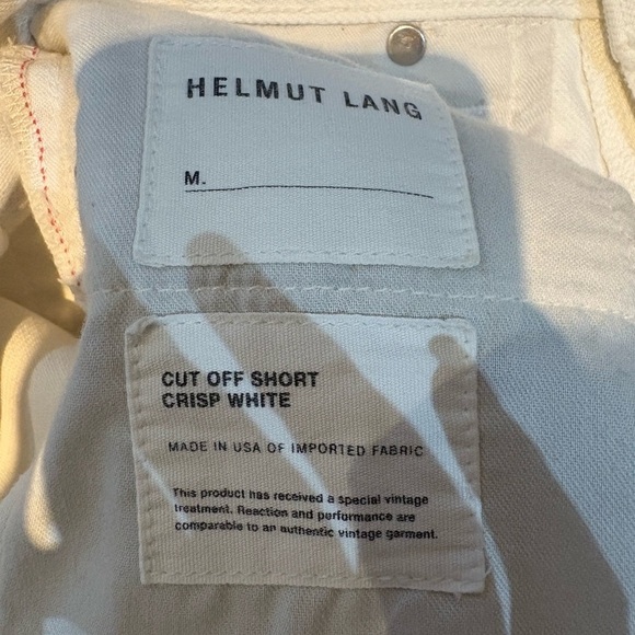 Helmut Lang Highrise Crisp White Cuff Out Shorts Cotton Size 28 / Medium - Picture 7 of 14